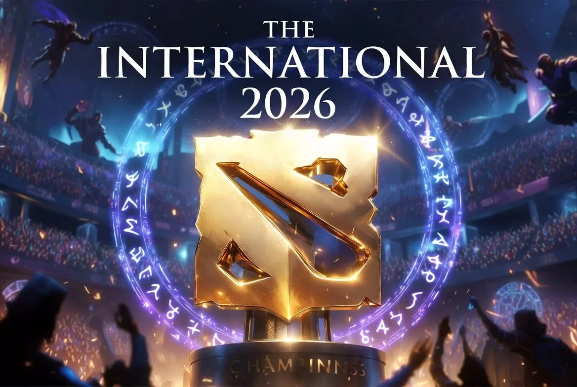 The International 2026 promotional artwork for the Shanghai Dota 2 finals