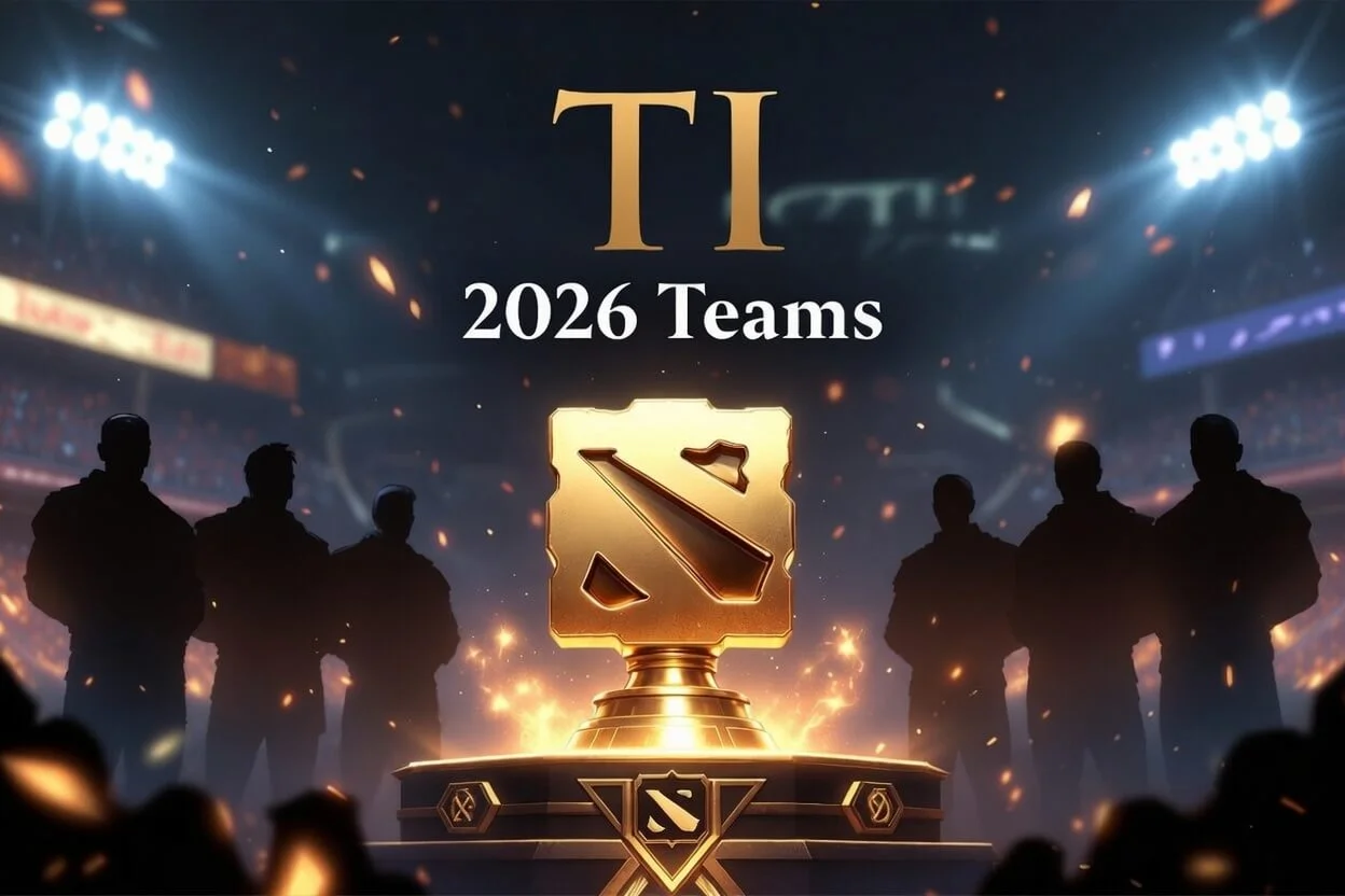 TI 2026 teams line-up board showing the direct invites and qualified squads